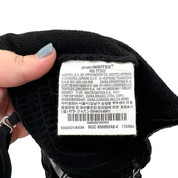 Zara Corset Tank Top Bralette Lace Up‎ Sweetheart Shirred Black Size Medium - Picture 10 of 11